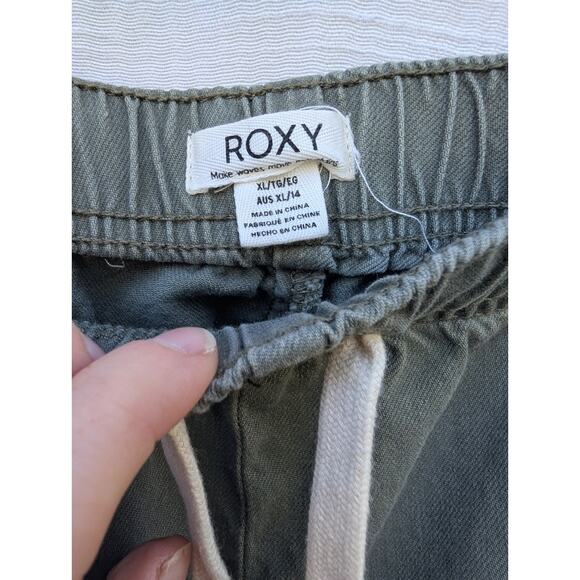 Roxy Women's Standing Wave Pull On Pants Sz XL Wide Leg Dusty Olive Boho Beach - Picture 5 of 6